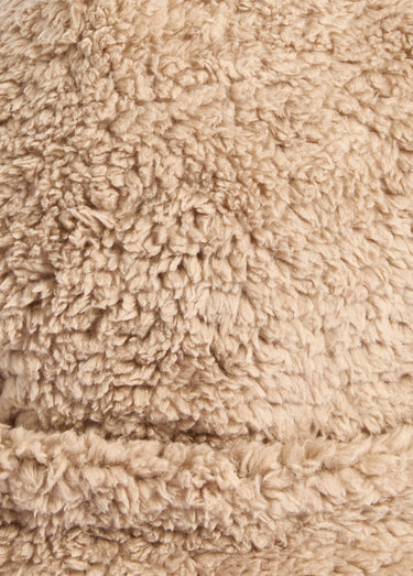 Bonnet polaire uni façon sherpa + pompon Taupe