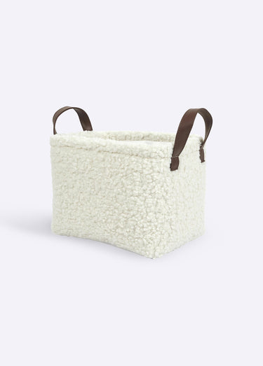 Paniers rangement bouclette, avec anses Blanc bouclette