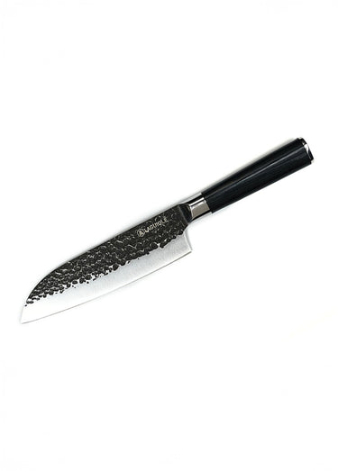 Couteau Santoku lame martelée + étui, Sen Noir