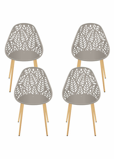 Chaises d'extérieur dossier feuilles Taupe