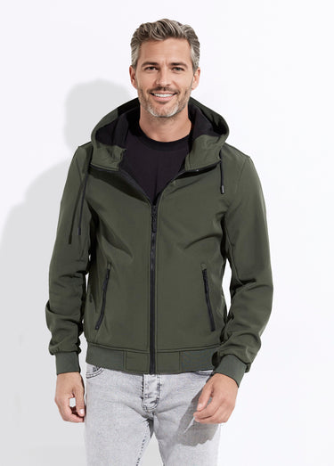 Veste sportswear mi saison courte à capuche Kaki