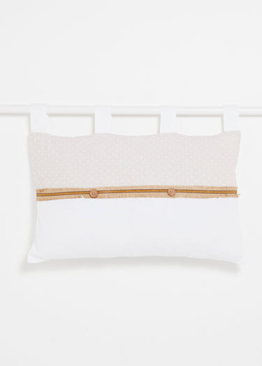 Coussin pour tête de lit, thème naturel Ecru