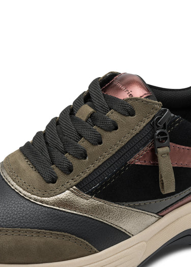 Baskets compensées à lacets, style sportif Vert Olive