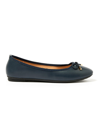 Ballerines talon plat et petit noeud Marine