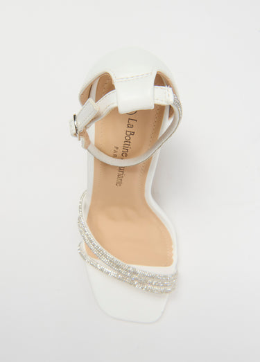 Sandales chic bout carré Blanc