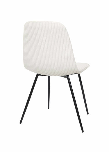 Chaises velours cotelé et pieds métal 1V Beige