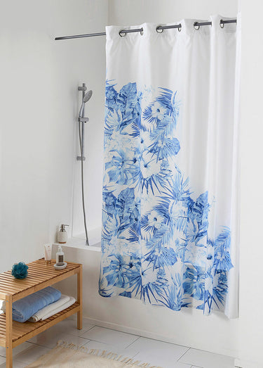 Rideau de douche oeillets, motif fleuri Imprime