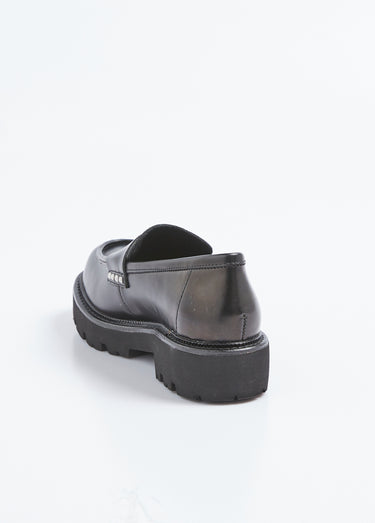 Mocassins cuir avec semelle épaisse crantée Noir