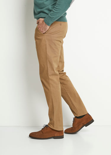 Pantalon chino droit toile Camel