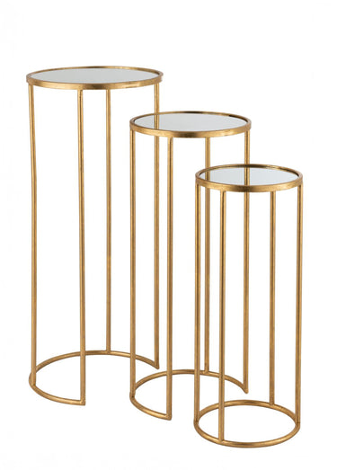 Tables hautes sellettes métal doré Dore