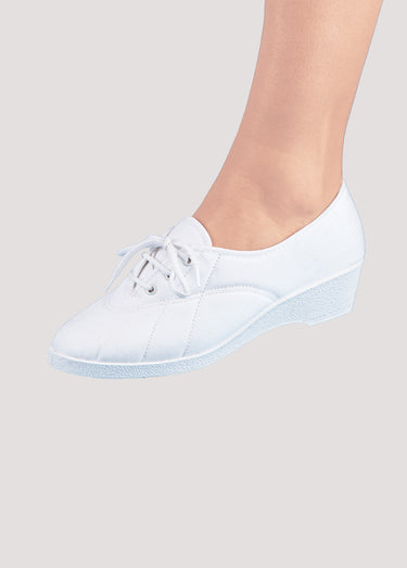 Derbies lacées toile compensées Blanc