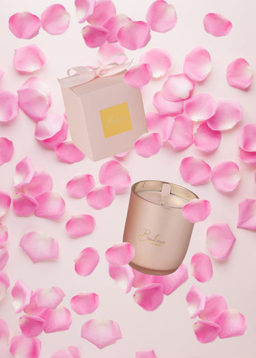 Bougie parfumée en verre senteur rose