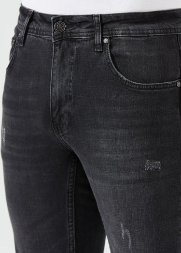 Jean 5 poches regular détails déchirés Noir