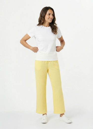 T-shirt col rond avec épaule boutonnée Blanc