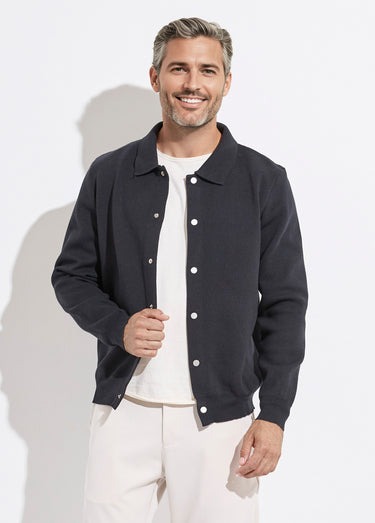 Veste fine en maille avec pressions Noir