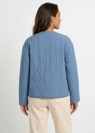 Veste matelassée zippée sans col Bleu