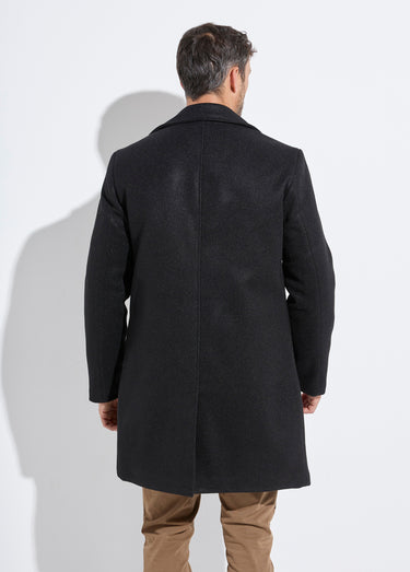 Manteau homme col tailleur en lainage Noir