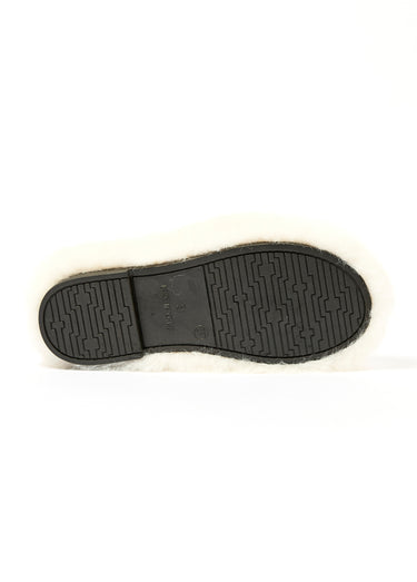 Mules fourrure et noeud Beige