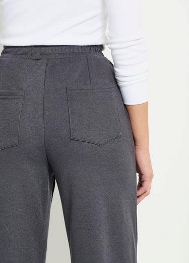 Pantalon large confort maille polo Gris