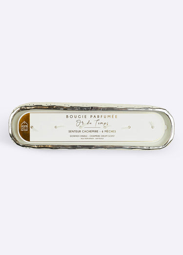 Bougie parfumée contenant métal martelé 6 mèches