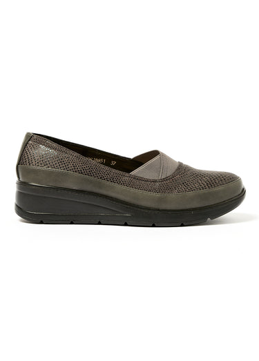 Ballerines confort avec talon compensé Gris