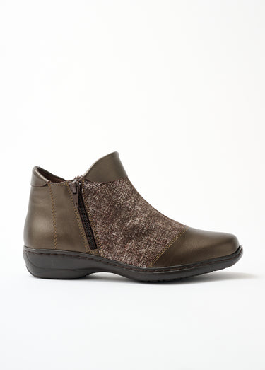 Boots cuir largeur confort double glissière Bronze