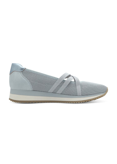 Ballerines élastiquées semelle compensée Gris