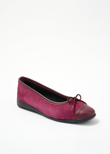 Ballerines souples en cuir largeur confort Bordeaux