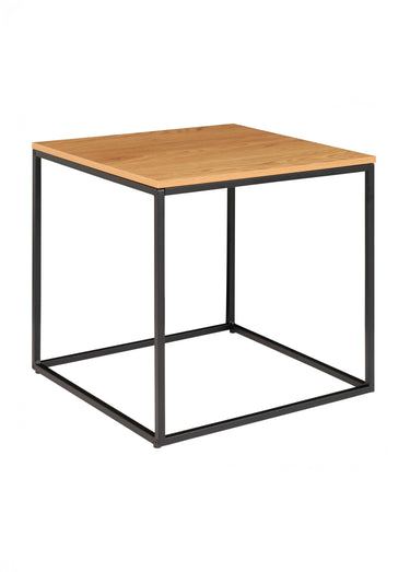 Table d'appoint chêne, structure acier Naturel