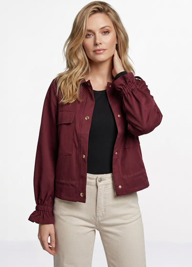 Veste mi-saison avec poignets resserrés Bordeaux
