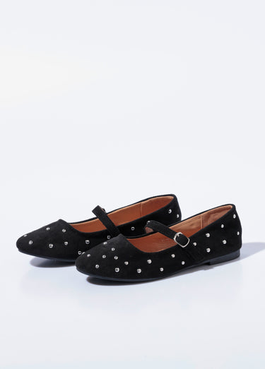 Ballerines babies détails pois métal Noir