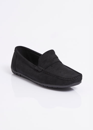Mocassins suédine, semelle antidérapante Noir