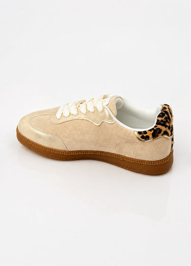 Sneakers vintage avec lacets fantaisie Beige