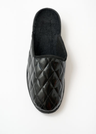 Chaussons mules largeur confort Vernis Noir