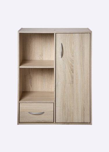 Etagère 2 niches + 1 porte + 1 tiroir 2M Marron Clair