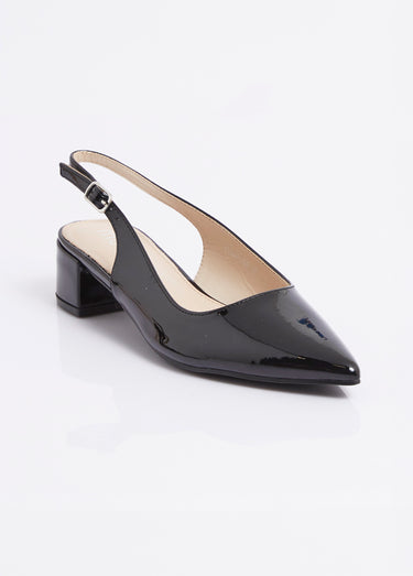 Escarpins slingback vernis pointus Vernis Noir