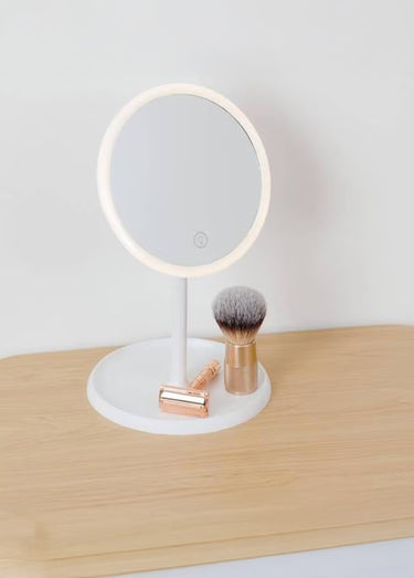 Miroir LED tactile pivotant sur pied Blanc