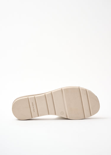 Mules vegan largeur confort compensées Blanc