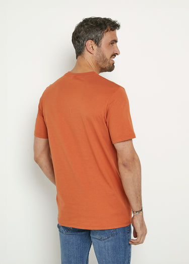 T-shirt coton manches courtes col rond Orange