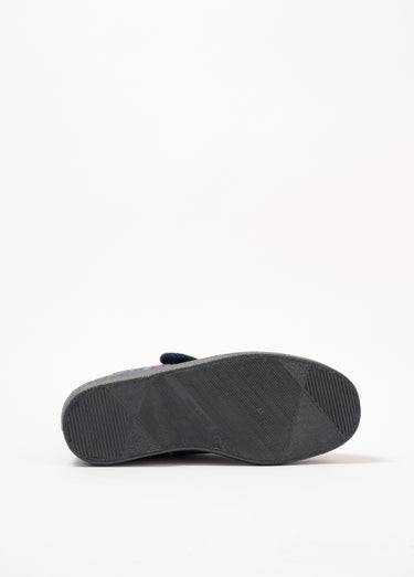 Chaussons montants grande largeur fourrés mixtes Marine