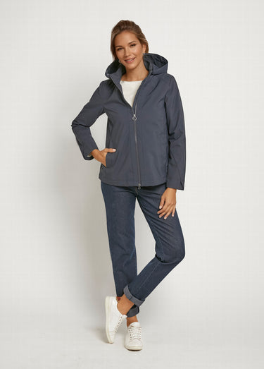 Veste sportwear déperlante à capuche Marine