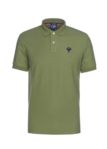 Polo casual manches courtes avec broderie Kaki