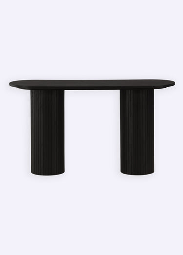 Console en bois, pieds façon colonne Noir