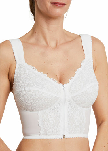 Bustier sans armatures zippé devant Blanc