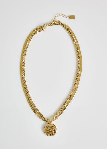 Collier ras de cou fantaisie 2 rangs Dore