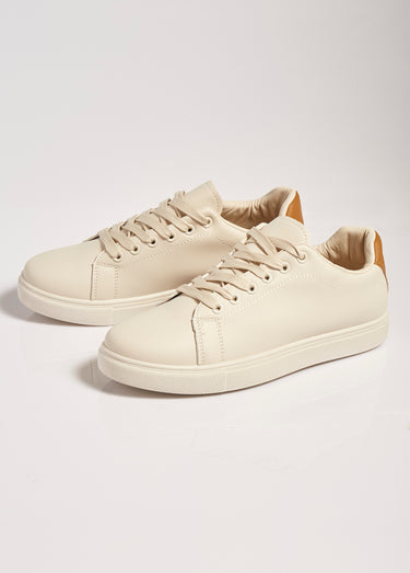 Sneakers monochromes, style essentiel Beige