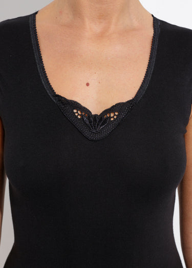 Maillot de corps sans manches Coton noir