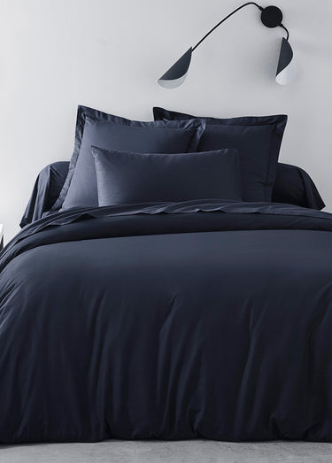 Taie d'oreiller coton unie Navy