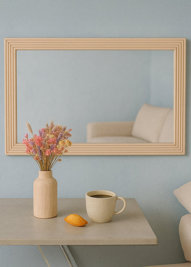 Vase en bois col étroit, forme gélule Naturel
