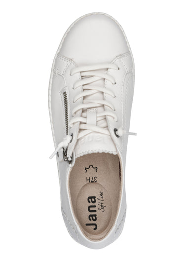 Baskets monochromes avec lacets et zip Blanc